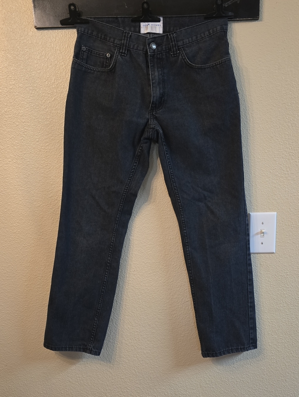 John HenryMen's Dark Gray Straight-Leg Jeans